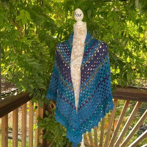 Handmade crocheted shawl shrug sweater. #4